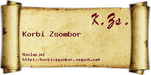 Korbi Zsombor névjegykártya